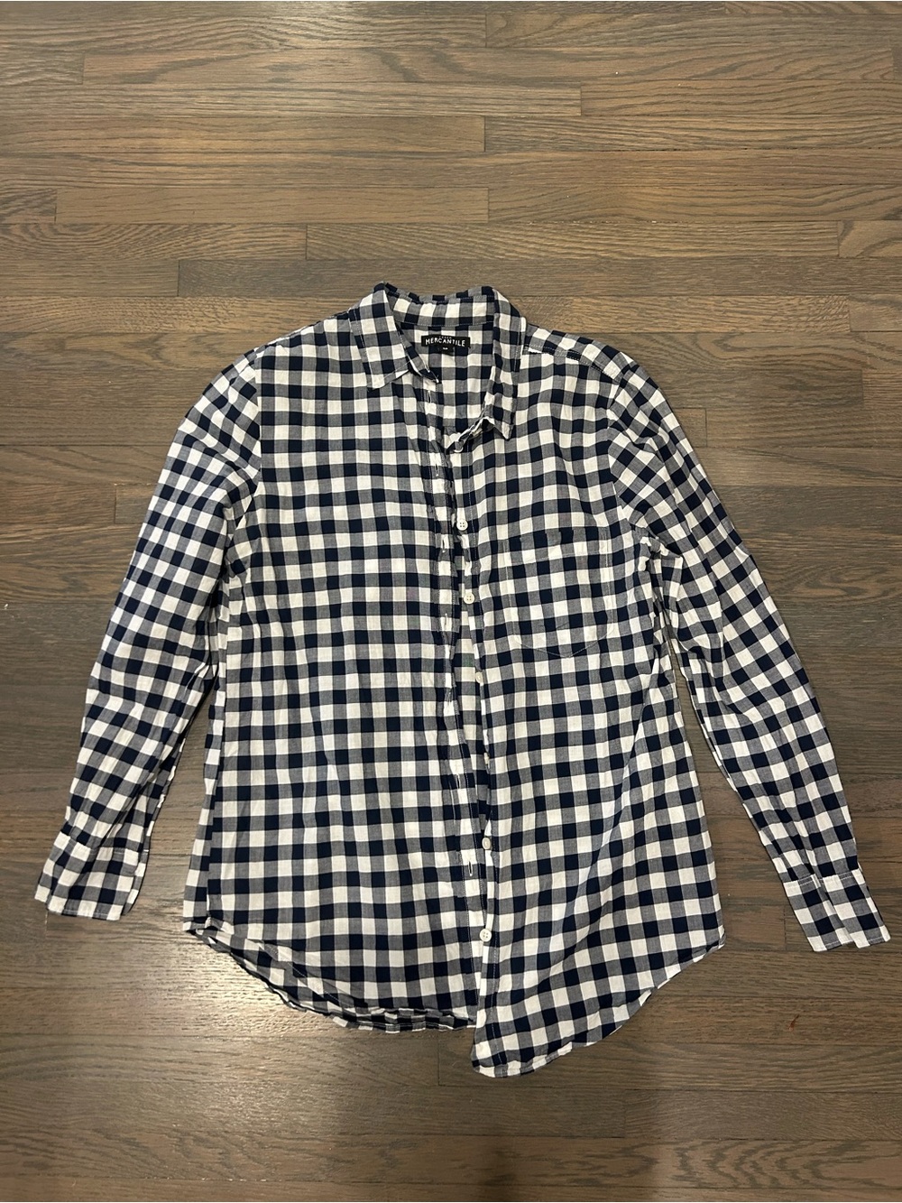J. Crew Black and White Gingham Button-Down Shirt